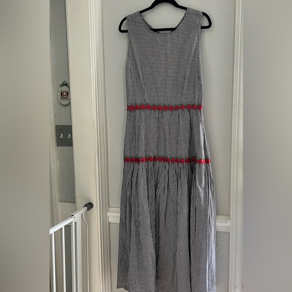 NWT Neon Rose Gingham Midaxi Dress Black White Strawberry Embroidery Plus Size - Picture 10 of 14